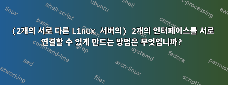 (2개의 서로 다른 Linux 서버의) 2개의 인터페이스를 서로 연결할 수 있게 만드는 방법은 무엇입니까?