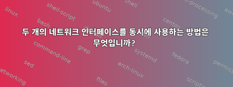 두 개의 네트워크 인터페이스를 동시에 사용하는 방법은 무엇입니까?