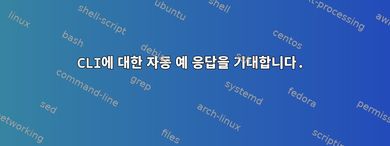 CLI에 대한 자동 예 응답을 기대합니다.