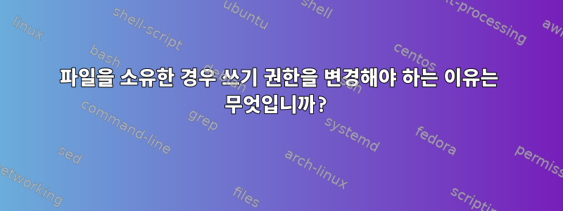 파일을 소유한 경우 쓰기 권한을 변경해야 하는 이유는 무엇입니까?