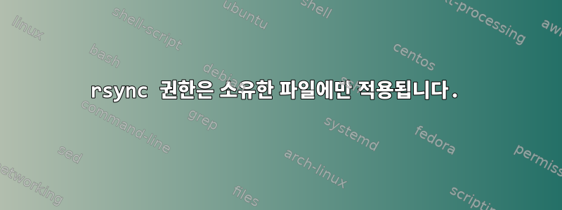 rsync 권한은 소유한 파일에만 적용됩니다.