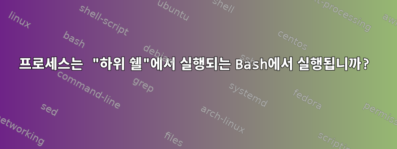 프로세스는 "하위 쉘"에서 실행되는 Bash에서 실행됩니까?