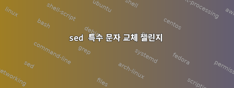 sed 특수 문자 교체 챌린지