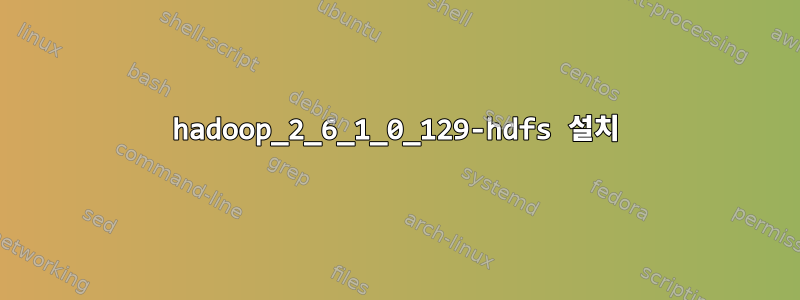 hadoop_2_6_1_0_129-hdfs 설치