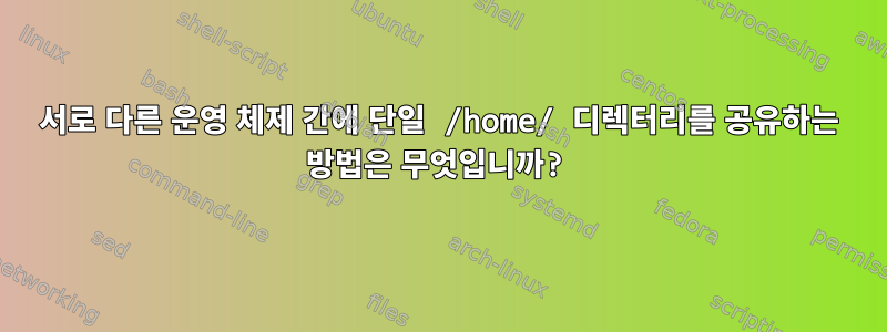 서로 다른 운영 체제 간에 단일 /home/ 디렉터리를 공유하는 방법은 무엇입니까?