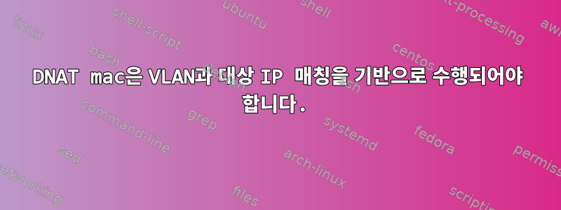 DNAT mac은 VLAN과 대상 IP 매칭을 기반으로 수행되어야 합니다.