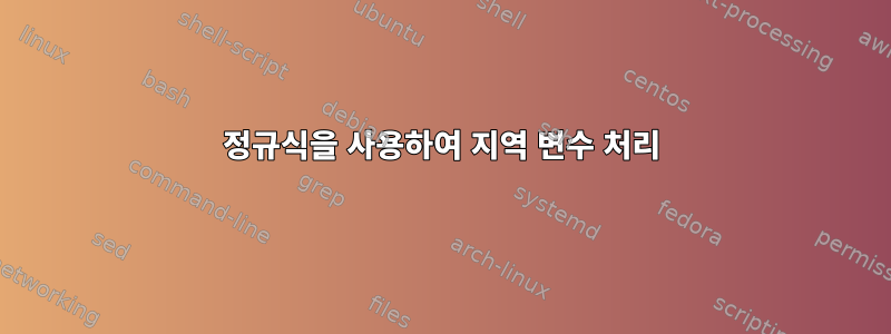 정규식을 사용하여 지역 변수 처리