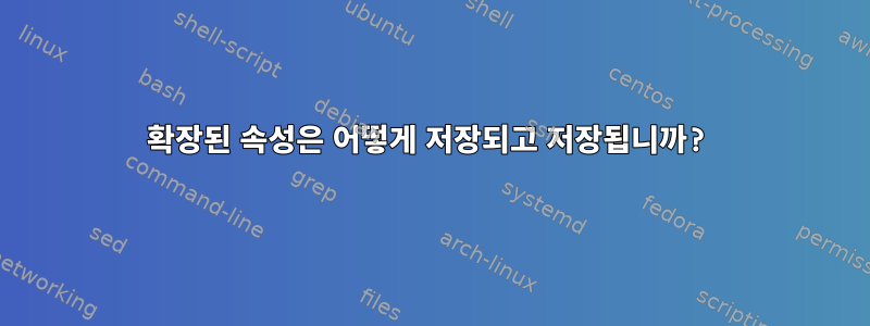 확장된 속성은 어떻게 저장되고 저장됩니까?