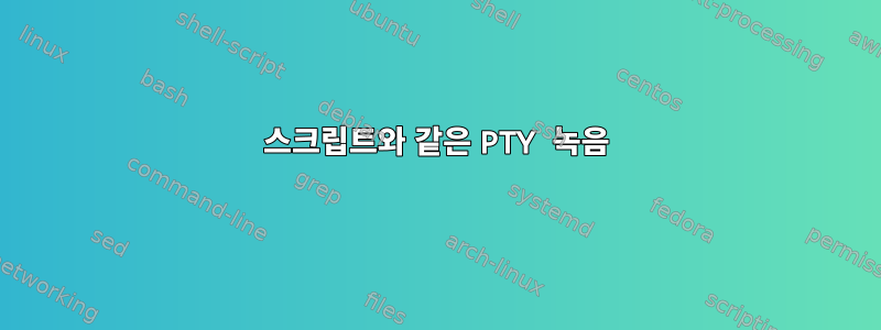 스크립트와 같은 PTY 녹음