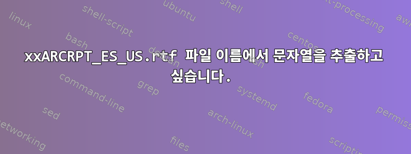 xxARCRPT_ES_US.rtf 파일 이름에서 문자열을 추출하고 싶습니다.