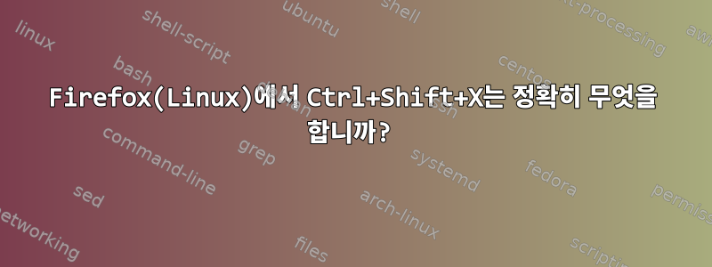 Firefox(Linux)에서 Ctrl+Shift+X는 정확히 무엇을 합니까?