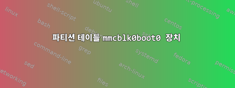 파티션 테이블 mmcblk0boot0 장치