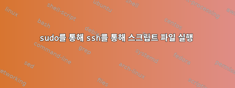 sudo를 통해 ssh를 통해 스크립트 파일 실행