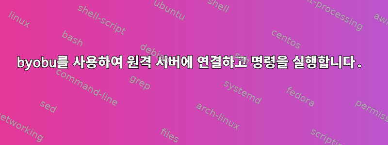 byobu를 사용하여 원격 서버에 연결하고 명령을 실행합니다.