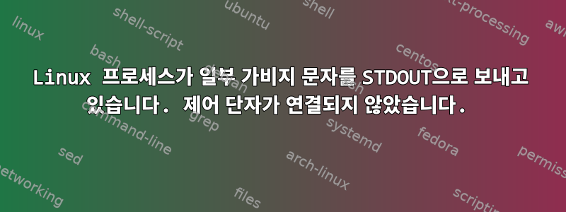 Linux 프로세스가 일부 가비지 문자를 STDOUT으로 보내고 있습니다. 제어 단자가 연결되지 않았습니다.