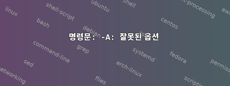 명령문: -A: 잘못된 옵션