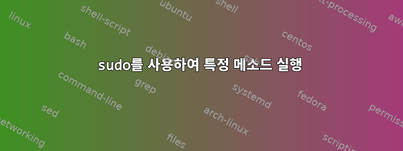 sudo를 사용하여 특정 메소드 실행