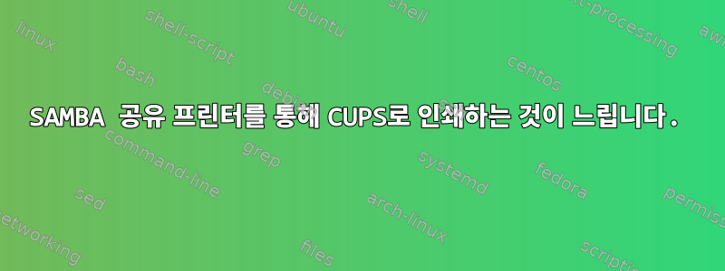 SAMBA 공유 프린터를 통해 CUPS로 인쇄하는 것이 느립니다.