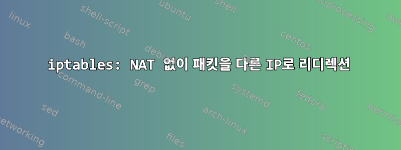 iptables: NAT 없이 패킷을 다른 IP로 리디렉션