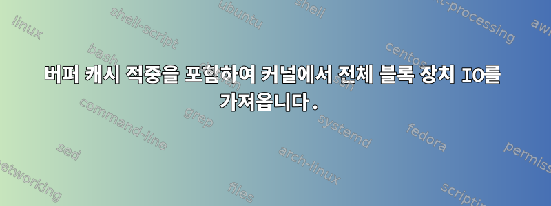 버퍼 캐시 적중을 포함하여 커널에서 전체 블록 장치 IO를 가져옵니다.