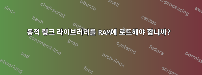 동적 링크 라이브러리를 RAM에 로드해야 합니까?