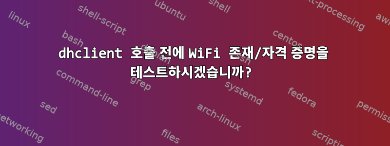 dhclient 호출 전에 WiFi 존재/자격 증명을 테스트하시겠습니까?