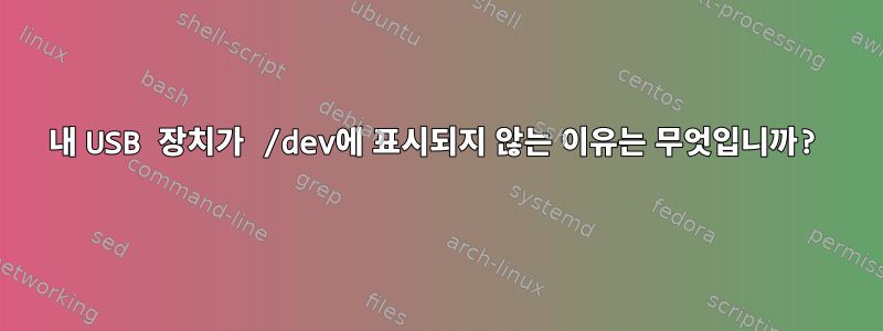 내 USB 장치가 /dev에 표시되지 않는 이유는 무엇입니까?