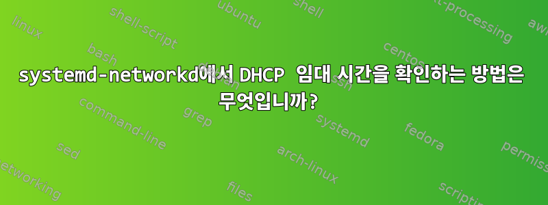 systemd-networkd에서 DHCP 임대 시간을 확인하는 방법은 무엇입니까?