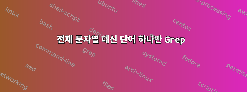 전체 문자열 대신 단어 하나만 Grep