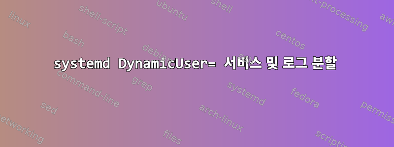 systemd DynamicUser= 서비스 및 로그 분할