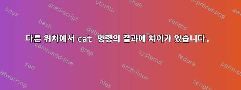 다른 위치에서 cat 명령의 결과에 차이가 있습니다.