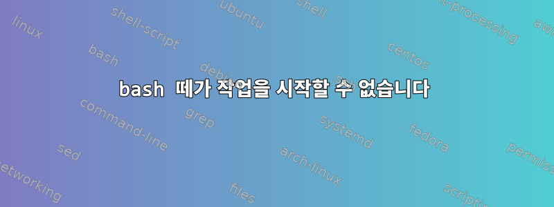 bash 떼가 작업을 시작할 수 없습니다