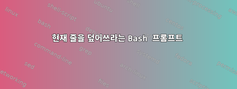 현재 줄을 덮어쓰라는 Bash 프롬프트