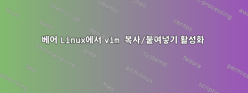 베어 Linux에서 vim 복사/붙여넣기 활성화