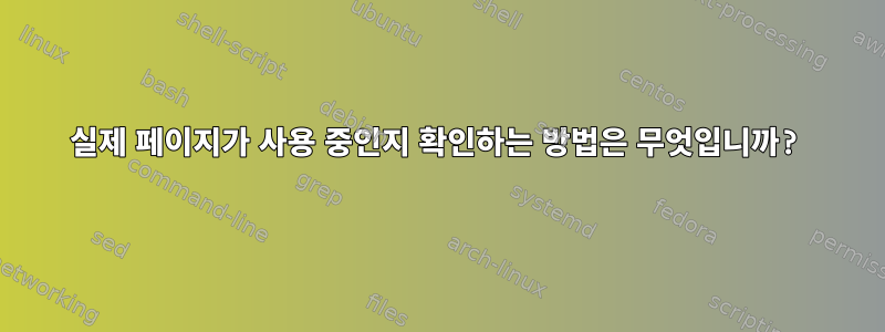 실제 페이지가 사용 중인지 확인하는 방법은 무엇입니까?