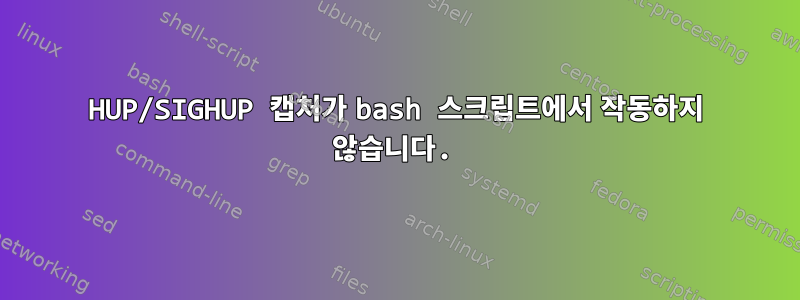 HUP/SIGHUP 캡처가 bash 스크립트에서 작동하지 않습니다.