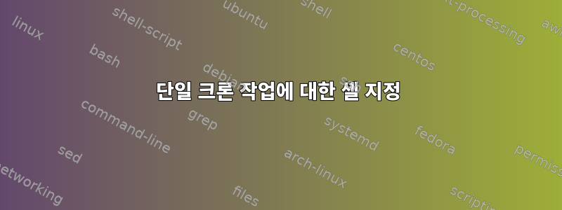 단일 크론 작업에 대한 셸 지정