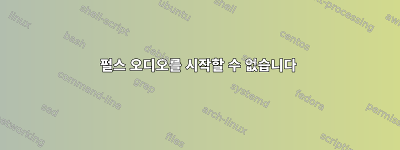 펄스 오디오를 시작할 수 없습니다