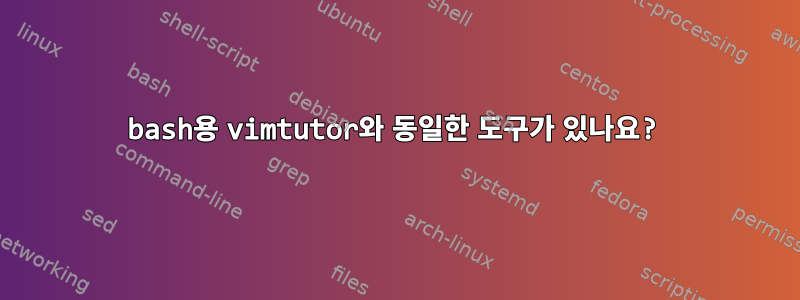 bash용 vimtutor와 동일한 도구가 있나요?