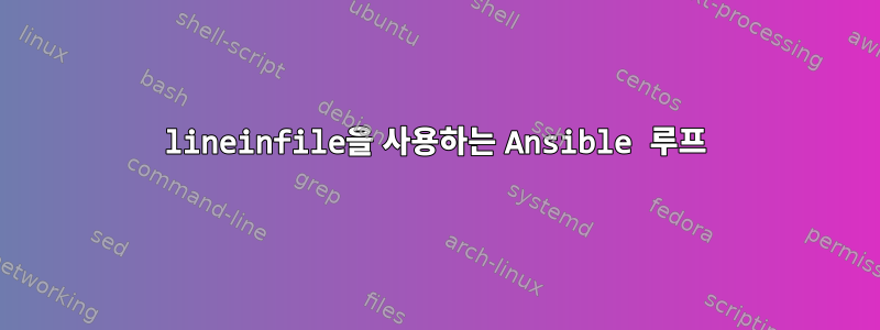 lineinfile을 사용하는 Ansible 루프