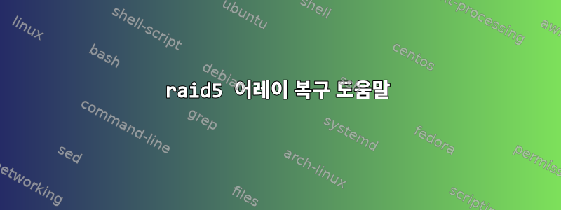 raid5 어레이 복구 도움말