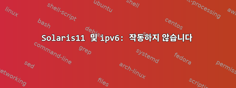 Solaris11 및 ipv6: 작동하지 않습니다