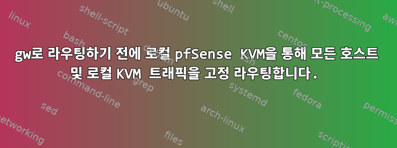 gw로 라우팅하기 전에 로컬 pfSense KVM을 통해 모든 호스트 및 로컬 KVM 트래픽을 고정 라우팅합니다.