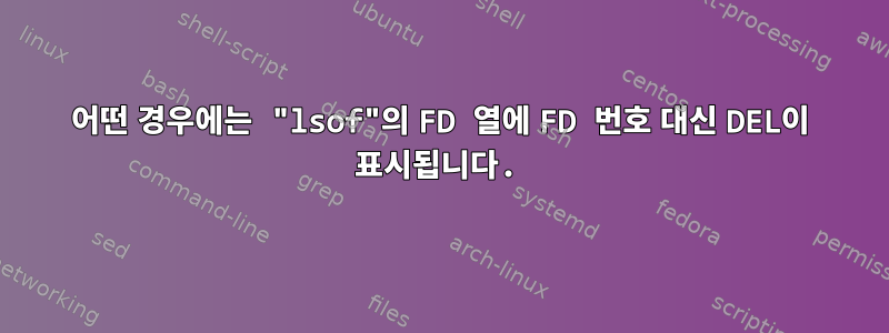 어떤 경우에는 "lsof"의 FD 열에 FD 번호 대신 DEL이 표시됩니다.