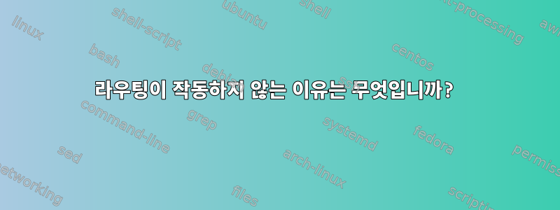 라우팅이 작동하지 않는 이유는 무엇입니까?