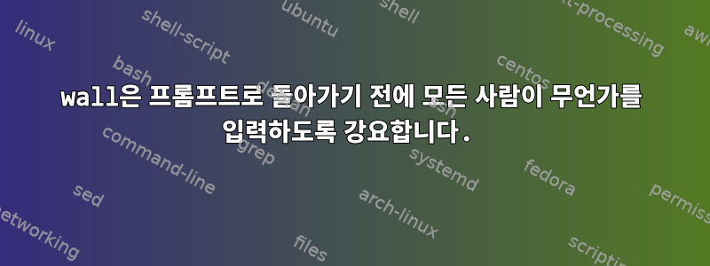 wall은 프롬프트로 돌아가기 전에 모든 사람이 무언가를 입력하도록 강요합니다.