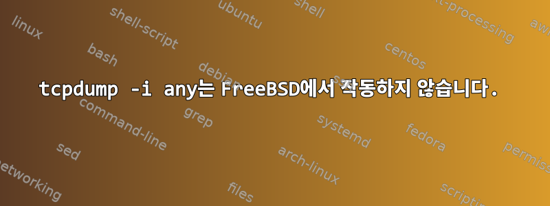 tcpdump -i any는 FreeBSD에서 작동하지 않습니다.