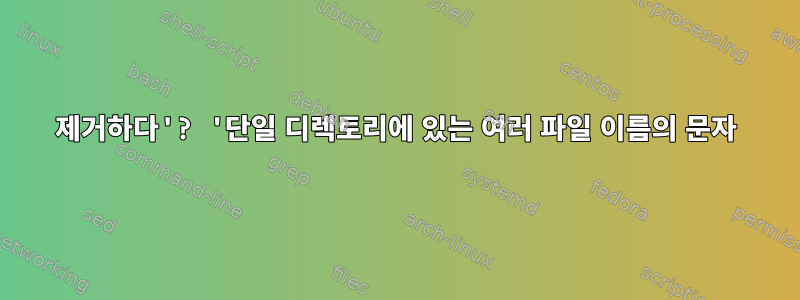 제거하다'? '단일 디렉토리에 있는 여러 파일 이름의 문자