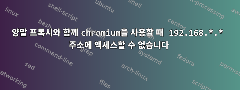 양말 프록시와 함께 chromium을 사용할 때 192.168.*.* 주소에 액세스할 수 없습니다