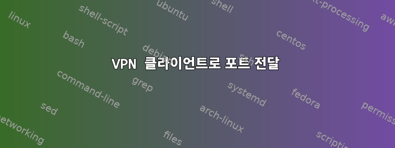 VPN 클라이언트로 포트 전달